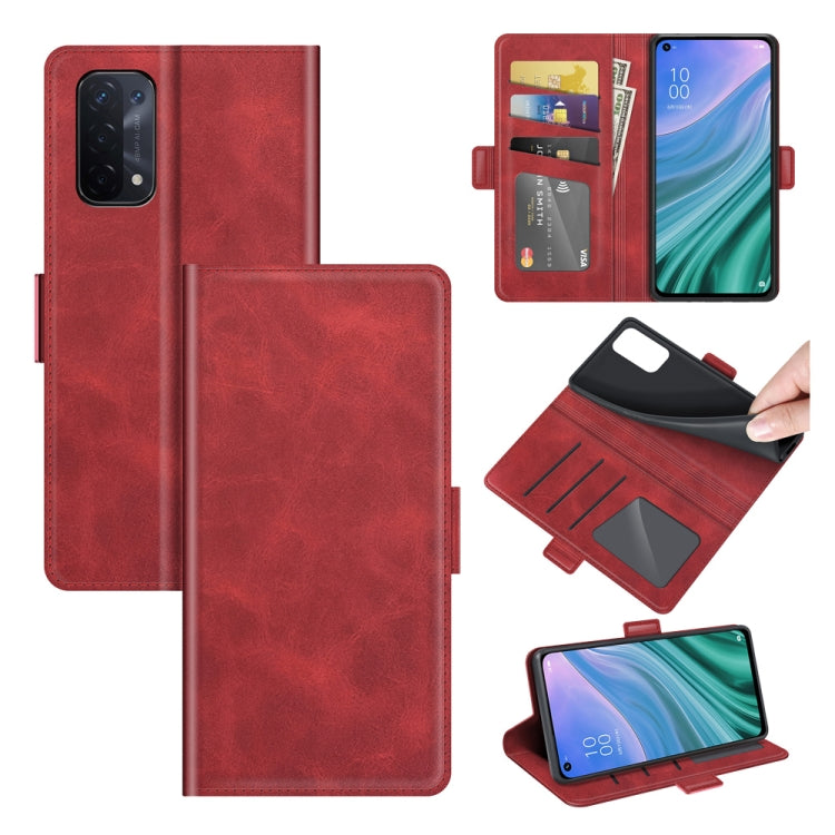 For OPPO A54 5G / A93 5G / A74 5G Dual-side Magnetic Buckle Horizontal Flip Leather Case with Holder & Card Slots & Wallet, For OPPO A54 5G