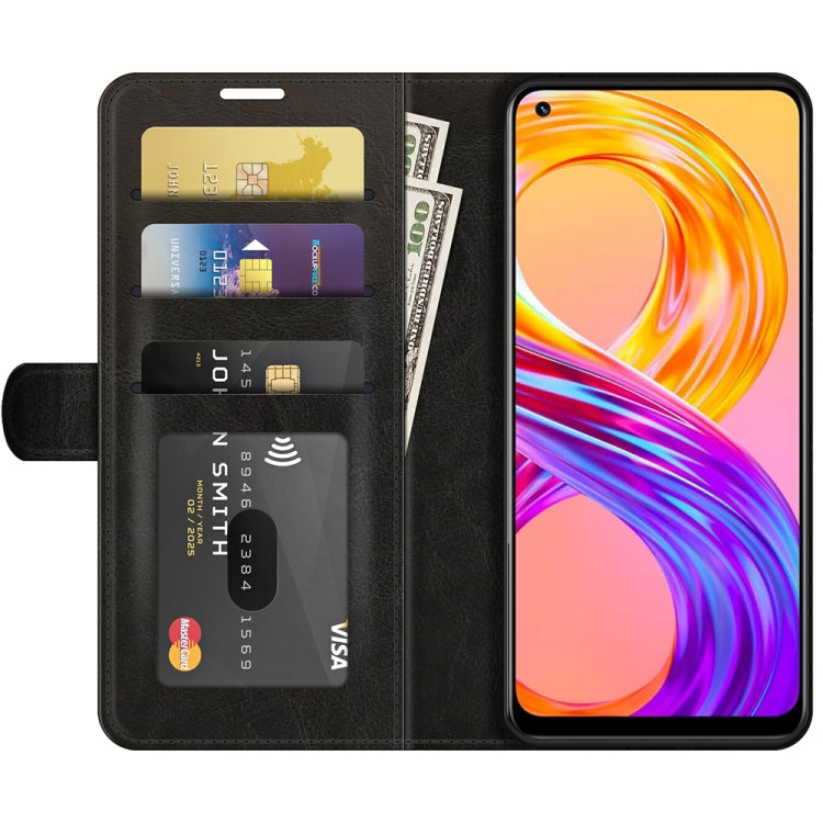 For OPPO Realme 8 / 8 Pro 4G R64 Texture Single Horizontal Flip Protective Case with Holder &amp; Card Slots &amp; Wallet&amp; Photo Frame, For OPPO Realme 8