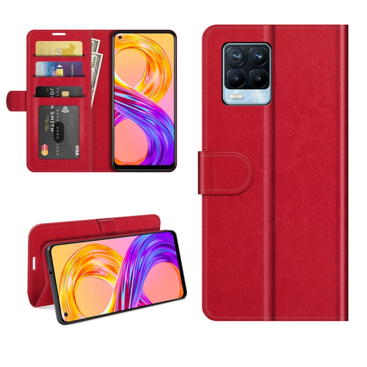 For OPPO Realme 8 / 8 Pro 4G R64 Texture Single Horizontal Flip Protective Case with Holder &amp; Card Slots &amp; Wallet&amp; Photo Frame, For OPPO Realme 8