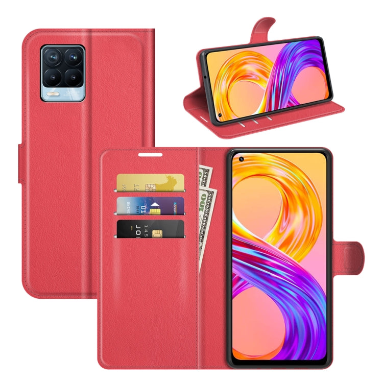 For OPPO Realme 8 / 8 Pro 4G Litchi Texture Horizontal Flip Protective Case with Holder & Card Slots & Wallet, For OPPO Realme 8