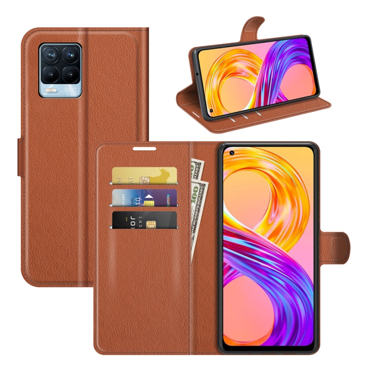 For OPPO Realme 8 / 8 Pro 4G Litchi Texture Horizontal Flip Protective Case with Holder & Card Slots & Wallet, For OPPO Realme 8