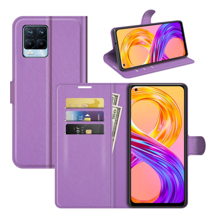 For OPPO Realme 8 / 8 Pro 4G Litchi Texture Horizontal Flip Protective Case with Holder & Card Slots & Wallet, For OPPO Realme 8