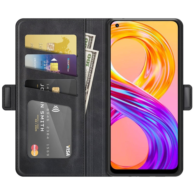 For OPPO Realme 8 / Realme 8 Pro Dual-side Magnetic Buckle Horizontal Flip Leather Case with Holder &amp; Card Slots &amp; Wallet, For OPPO Realme 8