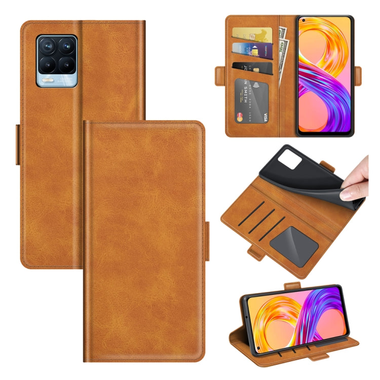 For OPPO Realme 8 / Realme 8 Pro Dual-side Magnetic Buckle Horizontal Flip Leather Case with Holder & Card Slots & Wallet, For OPPO Realme 8