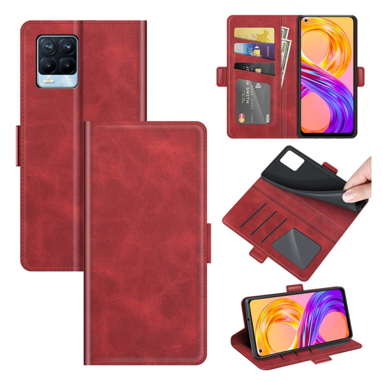 For OPPO Realme 8 / Realme 8 Pro Dual-side Magnetic Buckle Horizontal Flip Leather Case with Holder &amp; Card Slots &amp; Wallet, For OPPO Realme 8