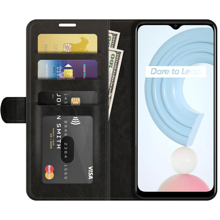 For OPPO Realme C21 R64 Texture Single Horizontal Flip Protective Case with Holder & Card Slots & Wallet & Photo Frame, For OPPO Realme C21