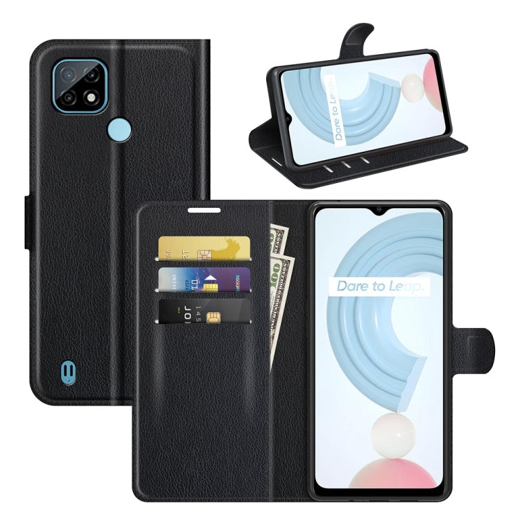 For OPPO Realme C21 Litchi Texture Horizontal Flip Protective Case with Holder & Card Slots & Wallet, For OPPO Realme C21