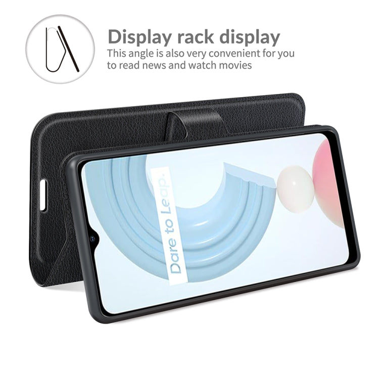 For OPPO Realme C21 Litchi Texture Horizontal Flip Protective Case with Holder & Card Slots & Wallet, For OPPO Realme C21