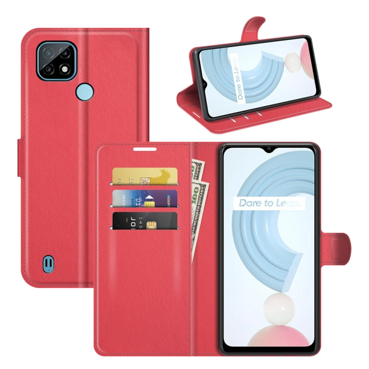 For OPPO Realme C21 Litchi Texture Horizontal Flip Protective Case with Holder & Card Slots & Wallet, For OPPO Realme C21