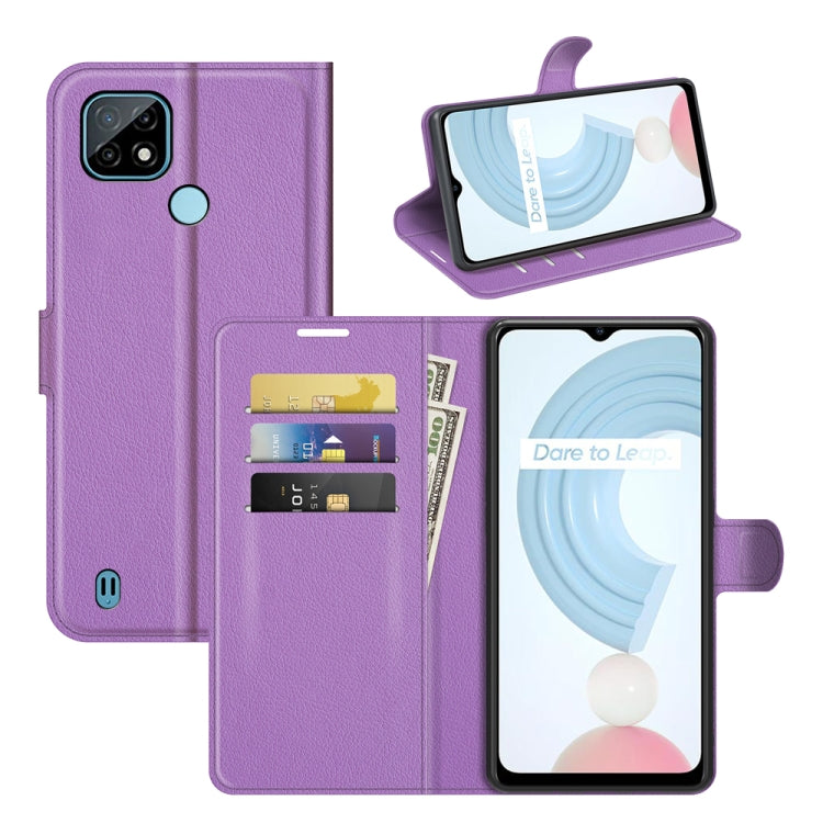 For OPPO Realme C21 Litchi Texture Horizontal Flip Protective Case with Holder & Card Slots & Wallet, For OPPO Realme C21