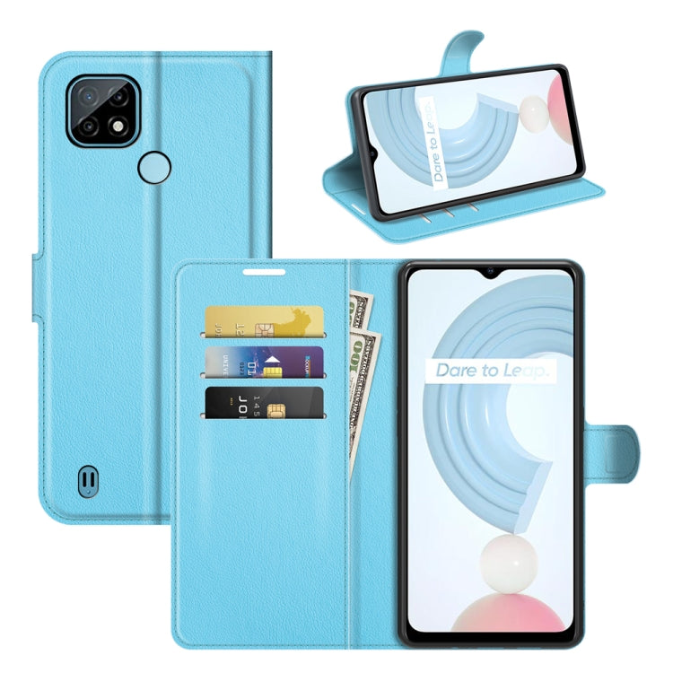 For OPPO Realme C21 Litchi Texture Horizontal Flip Protective Case with Holder & Card Slots & Wallet, For OPPO Realme C21