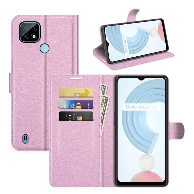 For OPPO Realme C21 Litchi Texture Horizontal Flip Protective Case with Holder & Card Slots & Wallet, For OPPO Realme C21