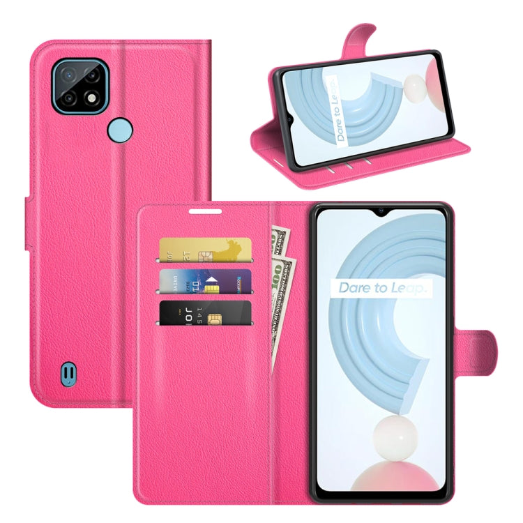 For OPPO Realme C21 Litchi Texture Horizontal Flip Protective Case with Holder & Card Slots & Wallet, For OPPO Realme C21