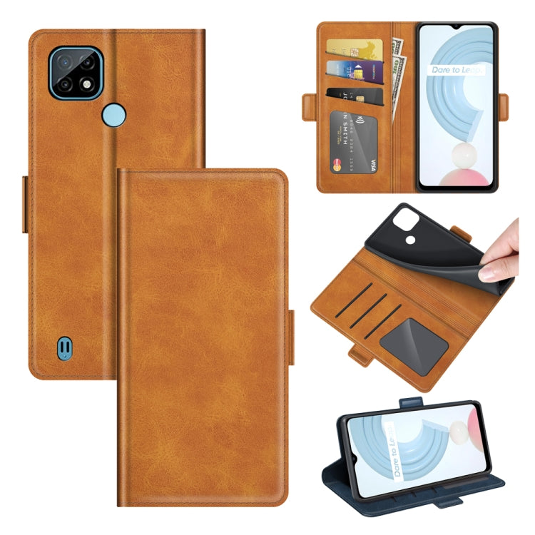 For OPPO Realme C21 Dual-side Magnetic Buckle Horizontal Flip Leather Case with Holder & Card Slots & Wallet, For OPPO Realme C21