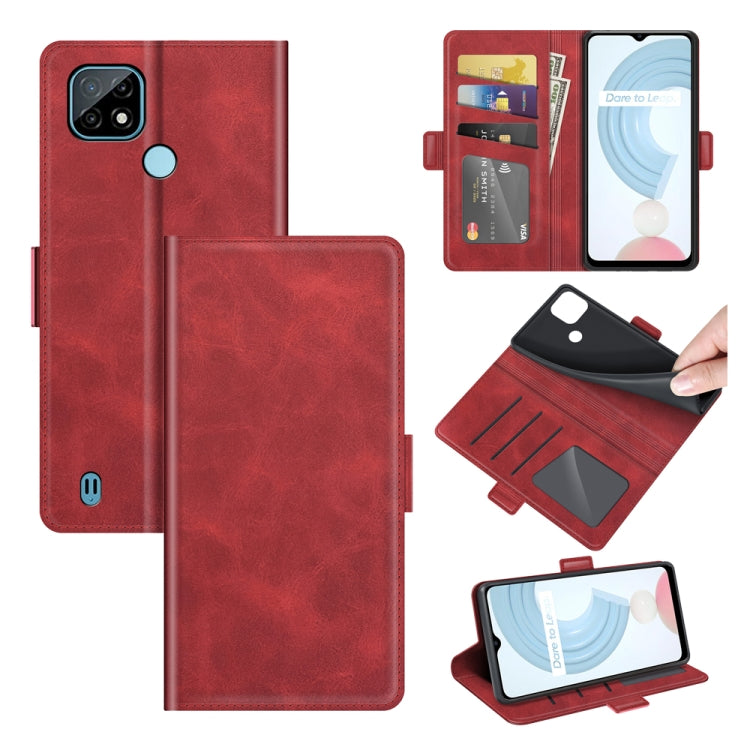 For OPPO Realme C21 Dual-side Magnetic Buckle Horizontal Flip Leather Case with Holder & Card Slots & Wallet, For OPPO Realme C21