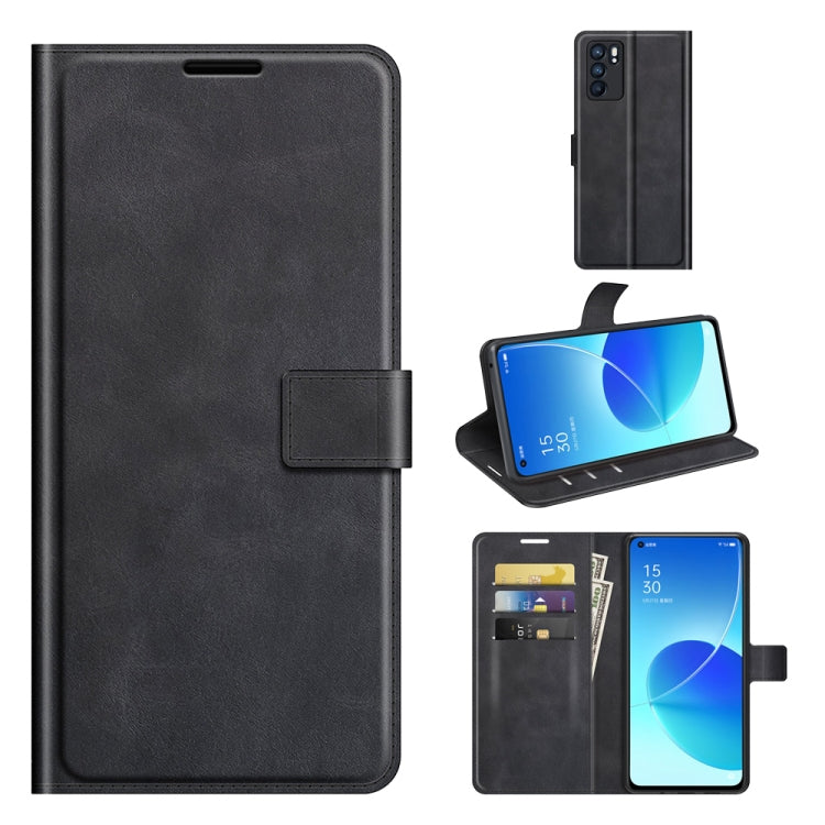 Retro Calf Pattern Buckle Horizontal Flip Leather Case with Holder & Card Slots & Wallet, For OPPO Reno6 5G, For OPPO Reno6 Pro 5G