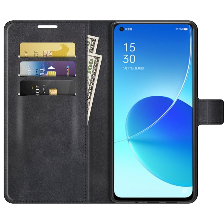 Retro Calf Pattern Buckle Horizontal Flip Leather Case with Holder & Card Slots & Wallet, For OPPO Reno6 5G, For OPPO Reno6 Pro 5G