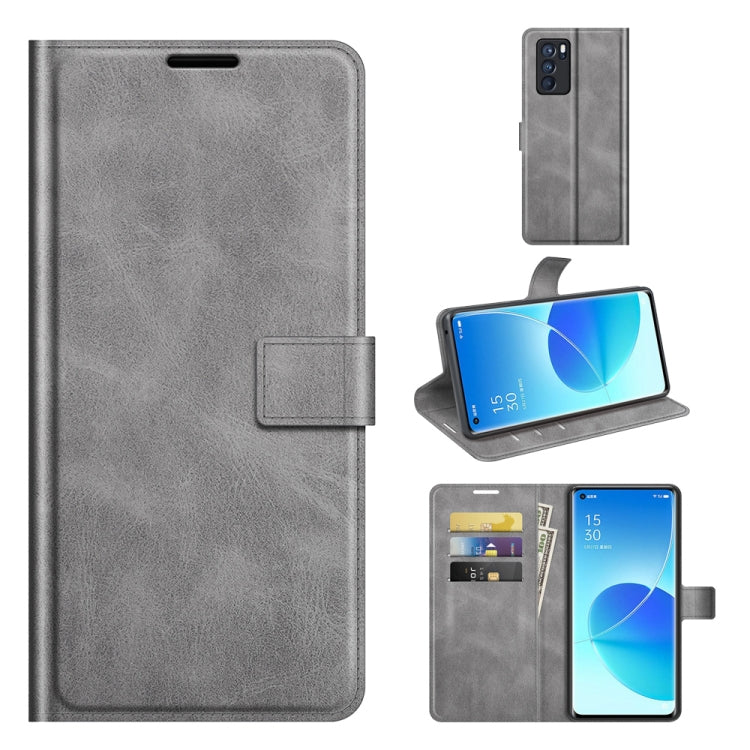 Retro Calf Pattern Buckle Horizontal Flip Leather Case with Holder & Card Slots & Wallet, For OPPO Reno6 5G, For OPPO Reno6 Pro 5G
