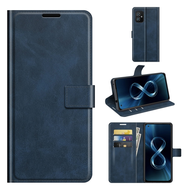 Retro Calf Pattern Buckle Horizontal Flip Leather Case with Holder & Card Slots & Wallet, For Samsung Galaxy A03s 164mm, For Sharp Aquos R6, For ASUS Zenfone 8 ZS590KS, For OPPO A54 4G