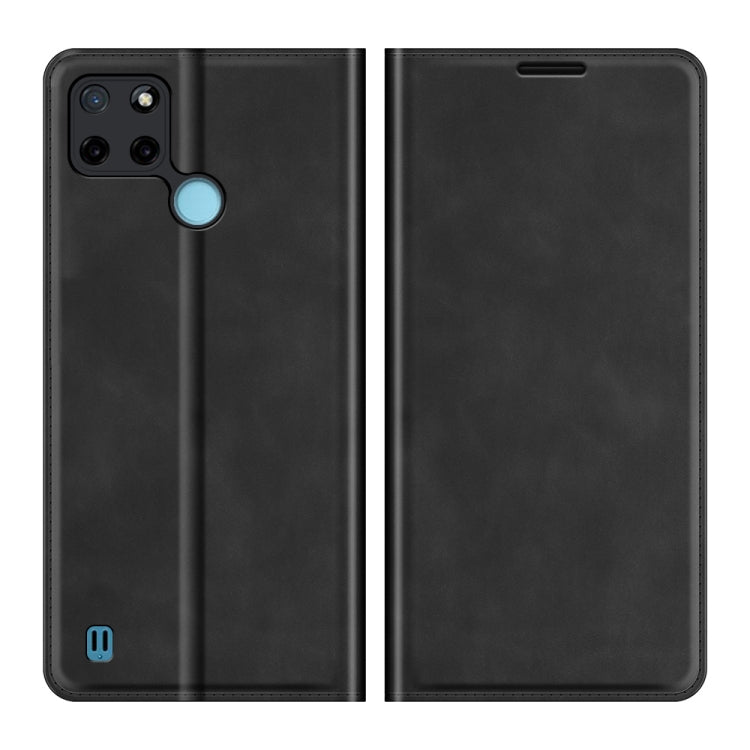 For OPPO Realme C21Y Retro-skin Business Magnetic Suction Leather Case with Holder & Card Slots & Wallet, For OPPO Realme C21Y