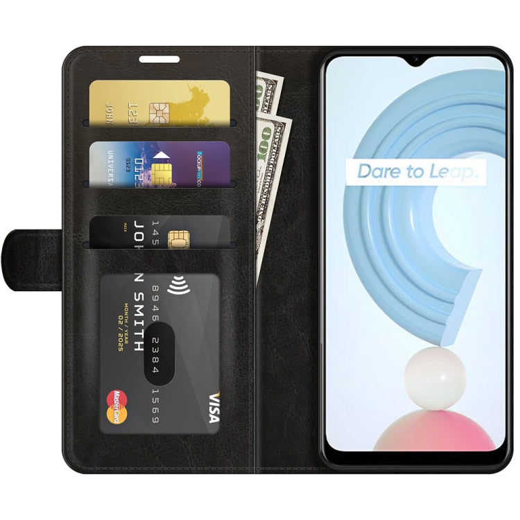 For OPPO Realme C21Y R64 Texture Single Horizontal Flip Protective Case with Holder & Card Slots & Wallet& Photo Frame, For OPPO Realme C21Y