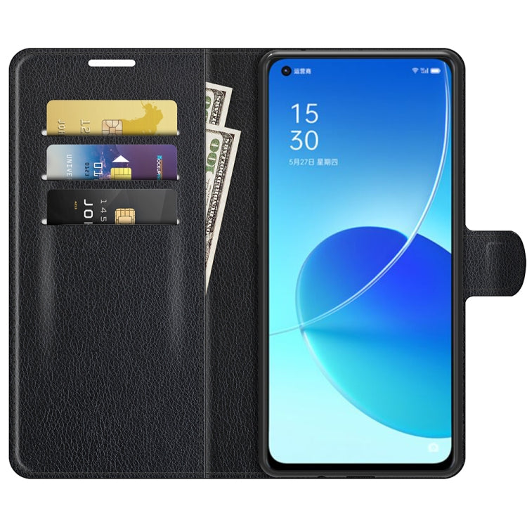 For OPPO Reno6 5G Litchi Texture Horizontal Flip Protective Case with Holder & Card Slots & Wallet, For OPPO Reno6 5G