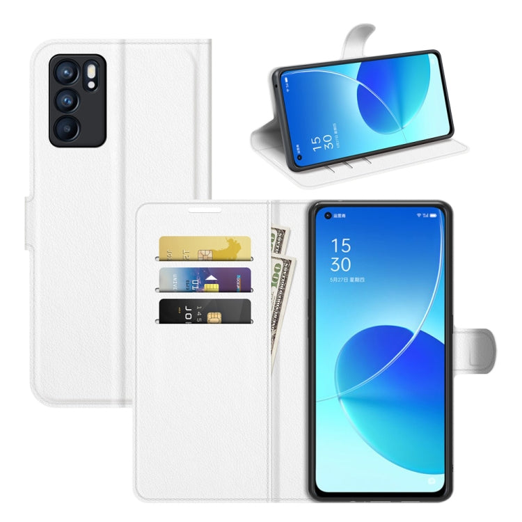 For OPPO Reno6 5G Litchi Texture Horizontal Flip Protective Case with Holder & Card Slots & Wallet, For OPPO Reno6 5G