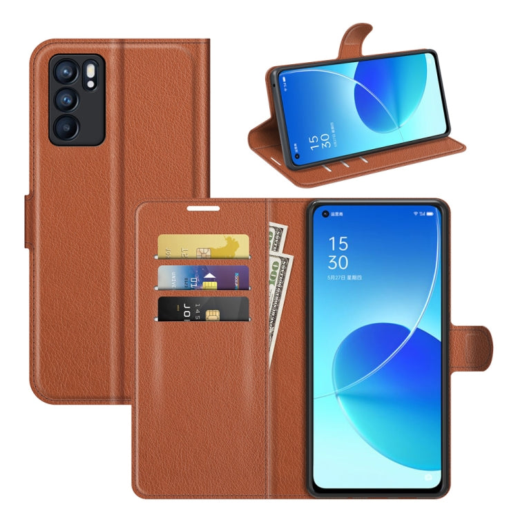 For OPPO Reno6 5G Litchi Texture Horizontal Flip Protective Case with Holder & Card Slots & Wallet, For OPPO Reno6 5G