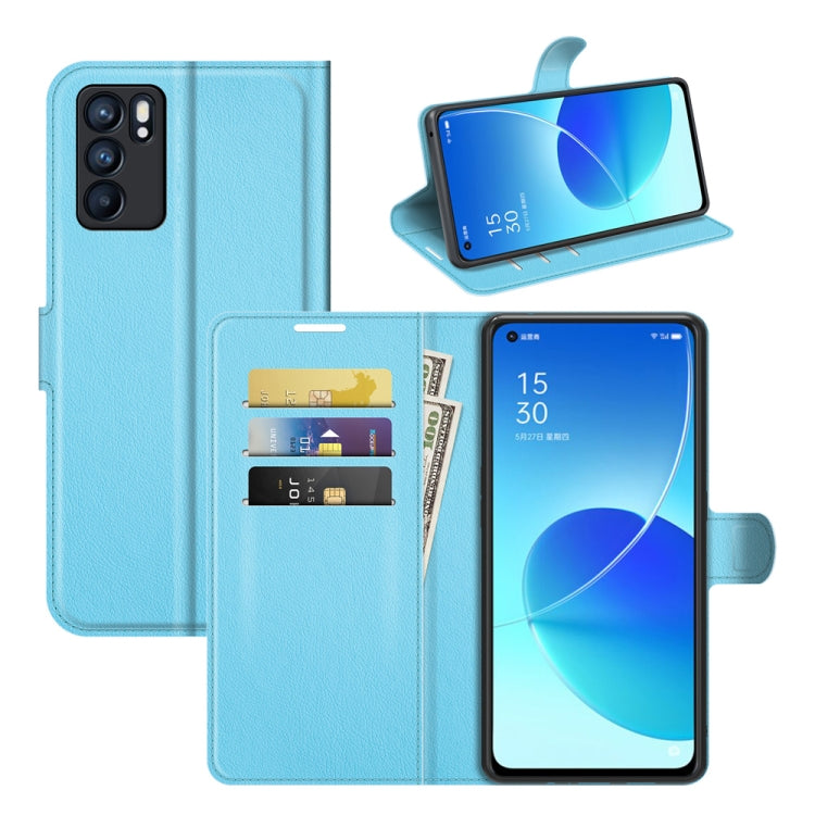 For OPPO Reno6 5G Litchi Texture Horizontal Flip Protective Case with Holder & Card Slots & Wallet, For OPPO Reno6 5G