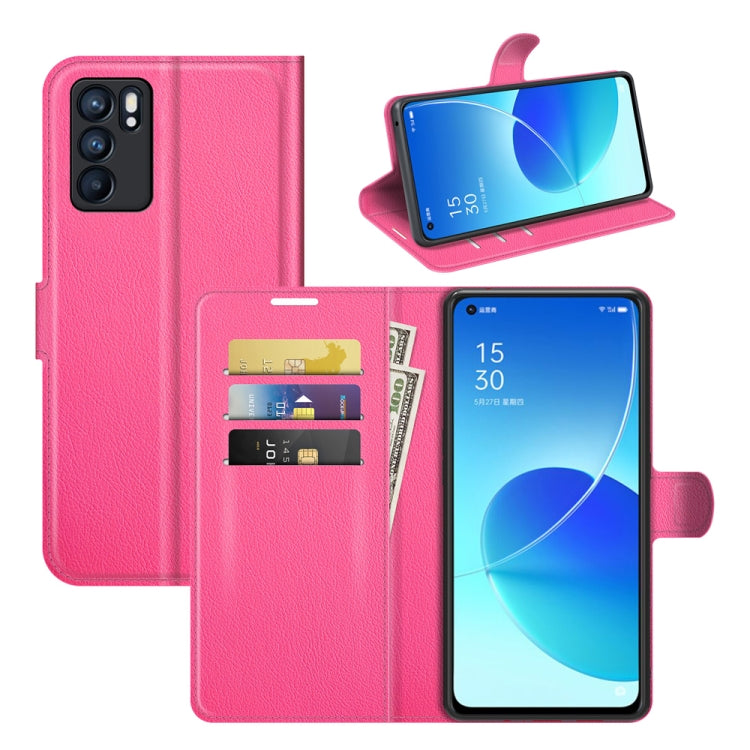 For OPPO Reno6 5G Litchi Texture Horizontal Flip Protective Case with Holder & Card Slots & Wallet, For OPPO Reno6 5G