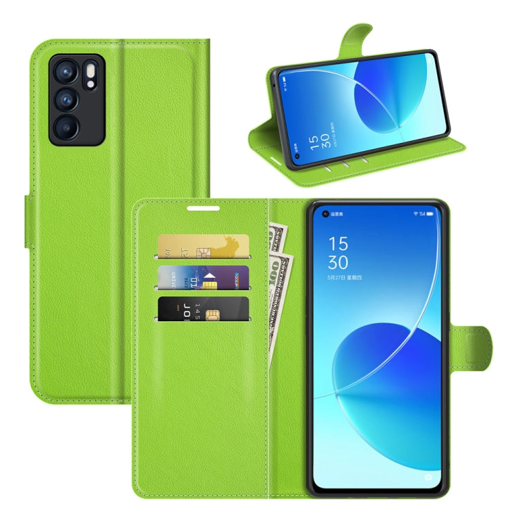 For OPPO Reno6 5G Litchi Texture Horizontal Flip Protective Case with Holder & Card Slots & Wallet, For OPPO Reno6 5G