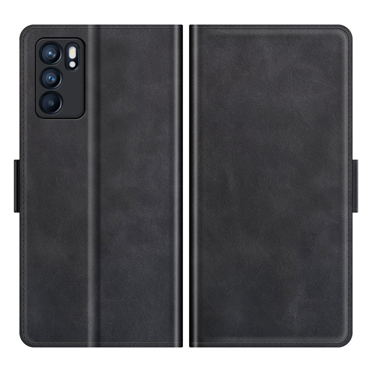 For OPPO Reno6 5G Dual-side Magnetic Buckle Horizontal Flip Leather Case with Holder & Card Slots & Wallet, For OPPO Reno6 5G