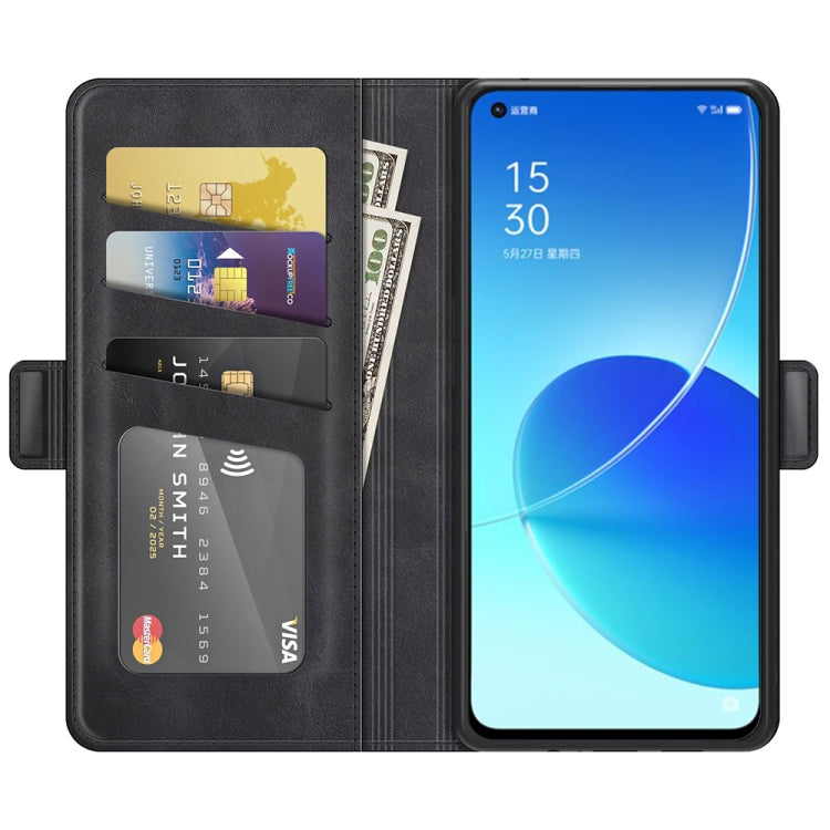 For OPPO Reno6 5G Dual-side Magnetic Buckle Horizontal Flip Leather Case with Holder & Card Slots & Wallet, For OPPO Reno6 5G