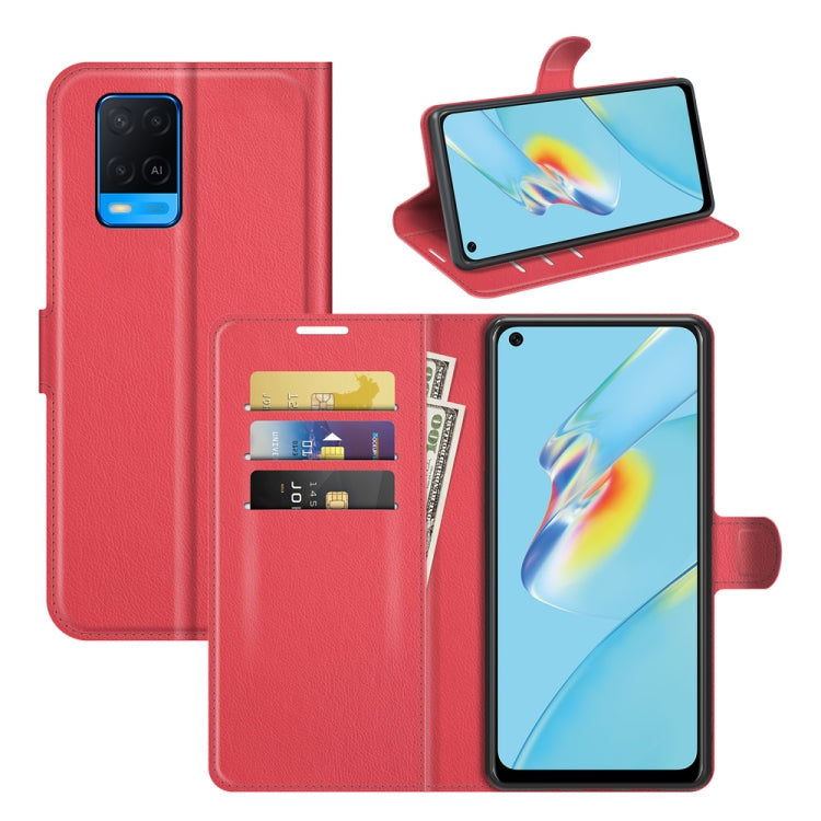 For OPPO A54 4G Litchi Texture Horizontal Flip Protective Case with Holder & Card Slots & Wallet, For OPPO A54 4G