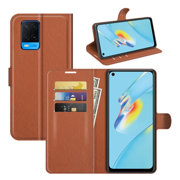 For OPPO A54 4G Litchi Texture Horizontal Flip Protective Case with Holder & Card Slots & Wallet, For OPPO A54 4G