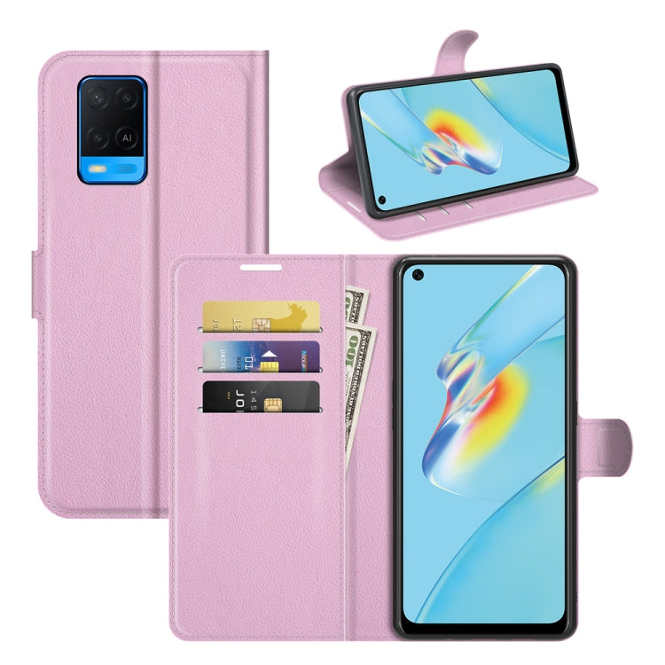 For OPPO A54 4G Litchi Texture Horizontal Flip Protective Case with Holder & Card Slots & Wallet, For OPPO A54 4G