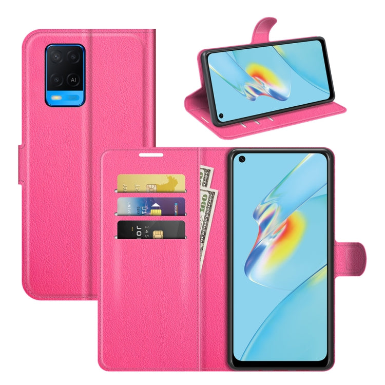 For OPPO A54 4G Litchi Texture Horizontal Flip Protective Case with Holder & Card Slots & Wallet, For OPPO A54 4G