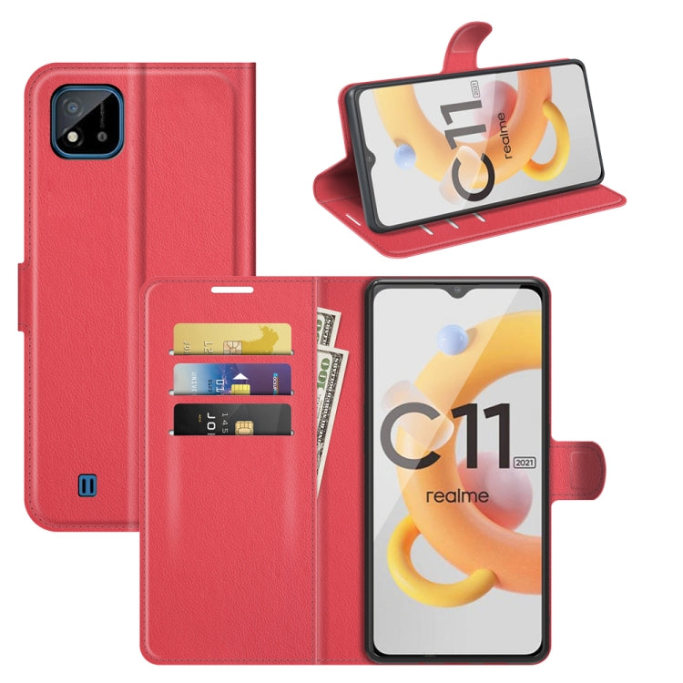 For OPPO Realme C11 2021 Litchi Texture Horizontal Flip Protective Case with Holder & Card Slots & Wallet, For OPPO Realme C11 2021