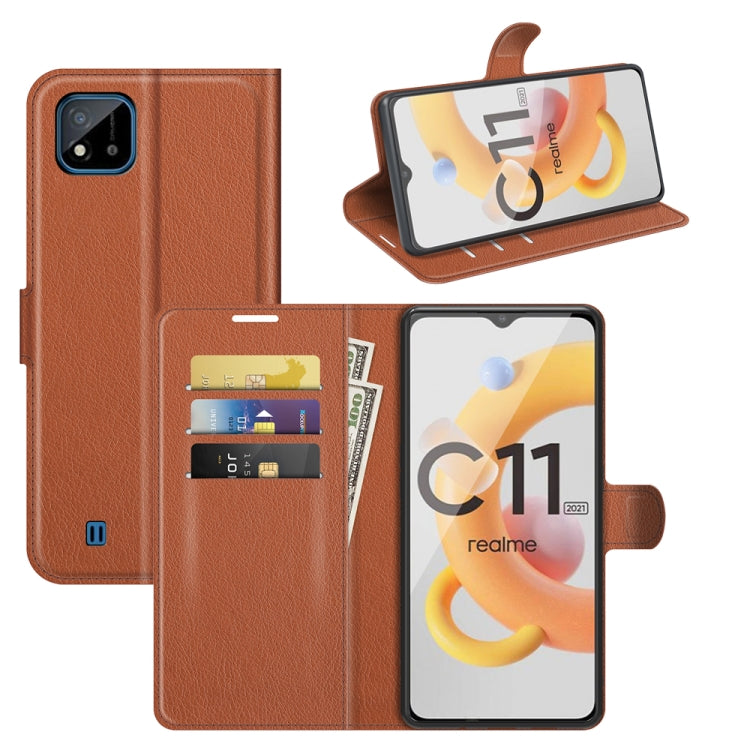 For OPPO Realme C11 2021 Litchi Texture Horizontal Flip Protective Case with Holder & Card Slots & Wallet, For OPPO Realme C11 2021