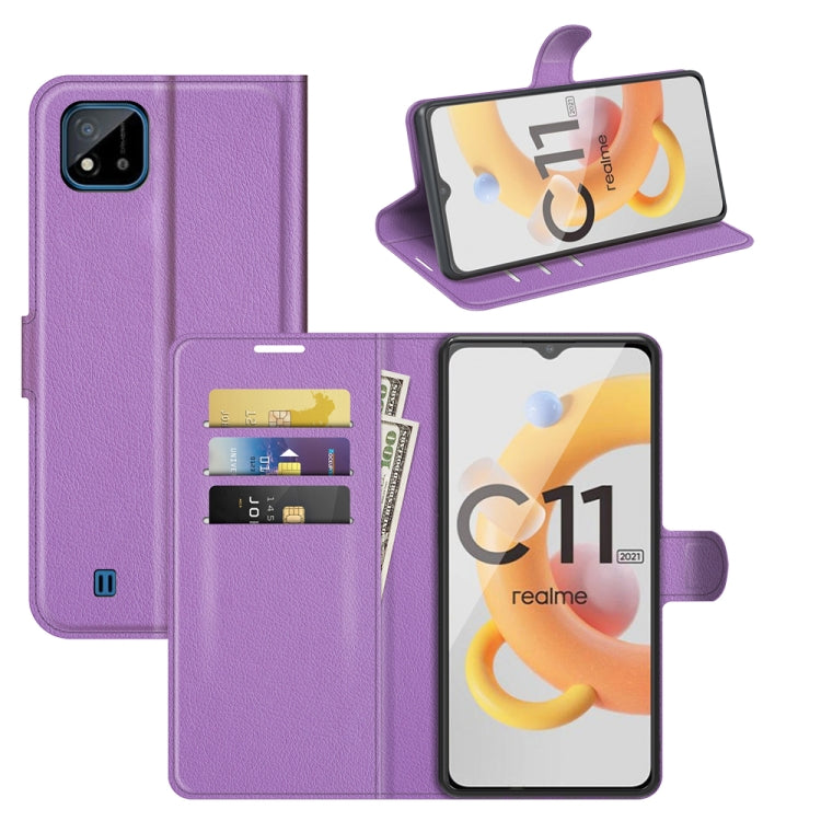 For OPPO Realme C11 2021 Litchi Texture Horizontal Flip Protective Case with Holder & Card Slots & Wallet, For OPPO Realme C11 2021