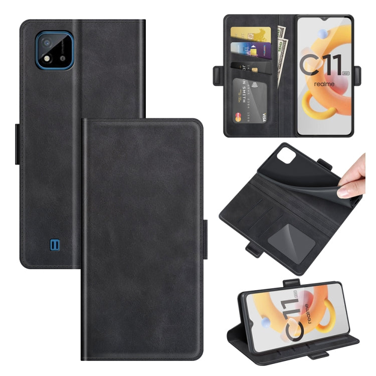 ForOPPO Realme C11 2021 Dual-side Magnetic Buckle Horizontal Flip Leather Case with Holder & Card Slots & Wallet, For OPPO Realme C11 2021