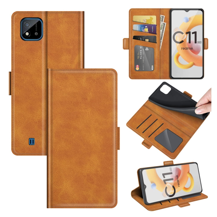 ForOPPO Realme C11 2021 Dual-side Magnetic Buckle Horizontal Flip Leather Case with Holder & Card Slots & Wallet, For OPPO Realme C11 2021