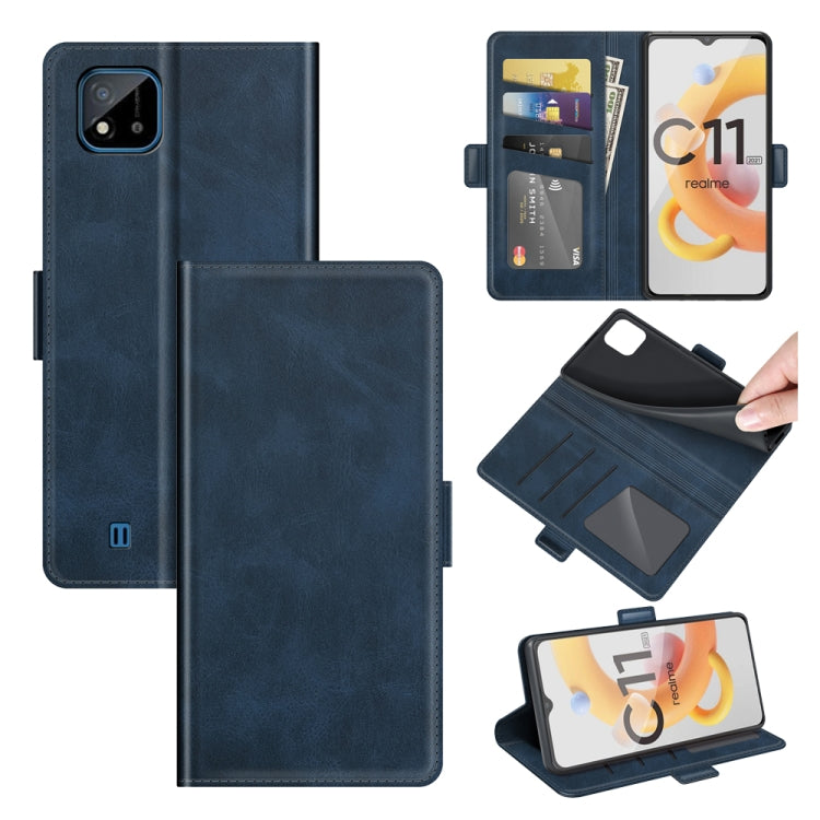 ForOPPO Realme C11 2021 Dual-side Magnetic Buckle Horizontal Flip Leather Case with Holder & Card Slots & Wallet, For OPPO Realme C11 2021