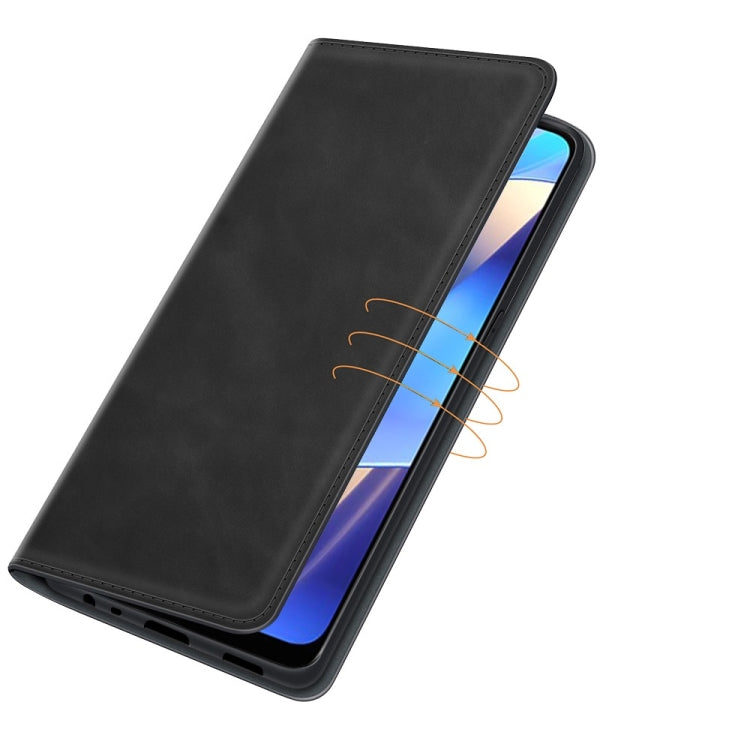 For OPPO A16 Retro-skin Business Magnetic Suction Leather Case with Holder & Card Slots & Wallet, For OPPO A16