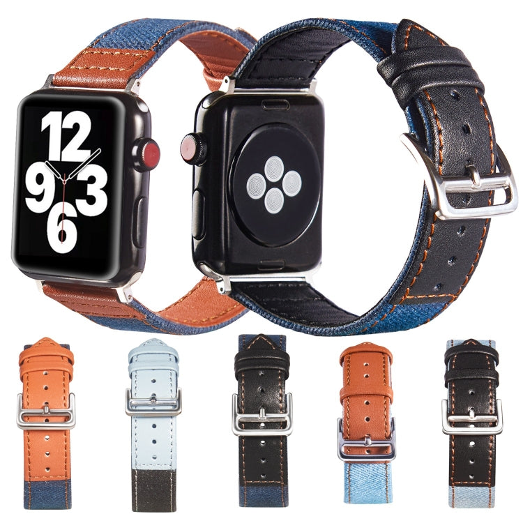 Sliver Buckle Leather Strap For Apple Watch Series