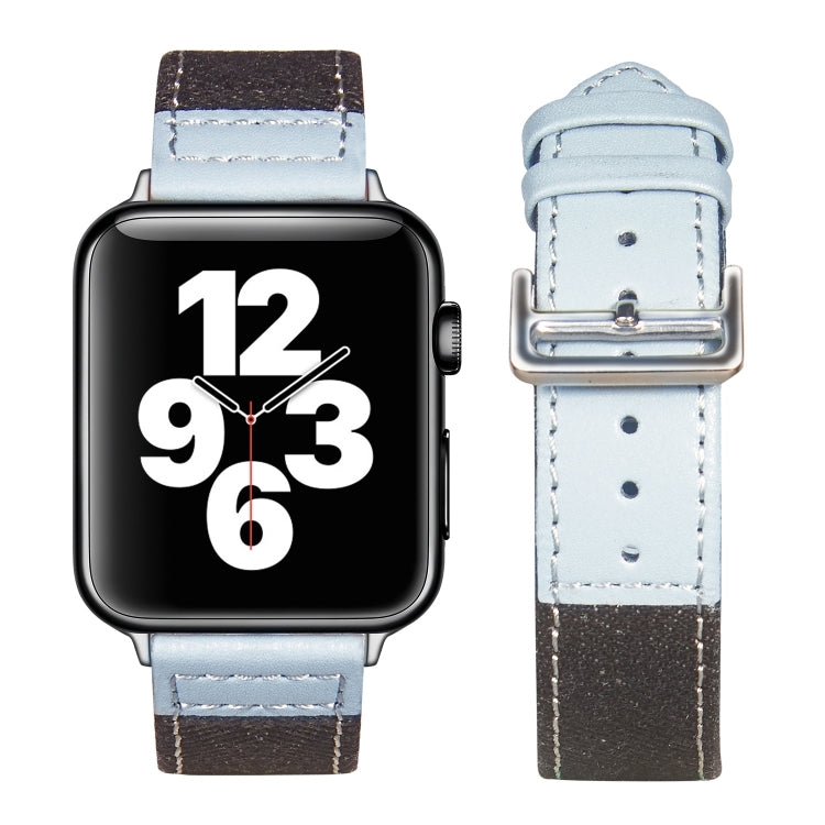 Sliver Buckle Leather Strap For Apple Watch Series