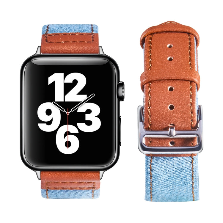 Sliver Buckle Leather Strap For Apple Watch Series