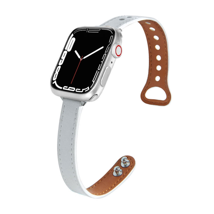Leather Replacement Strap Watchband For Apple Watch Series, 7 41mm / 6&amp;SE&amp;5&amp;4 40mm / 3&amp;2&amp;1 38mm, 7 45mm / 6&amp;SE&amp;5&amp;4 44mm / 3&amp;2&amp;1 42mm