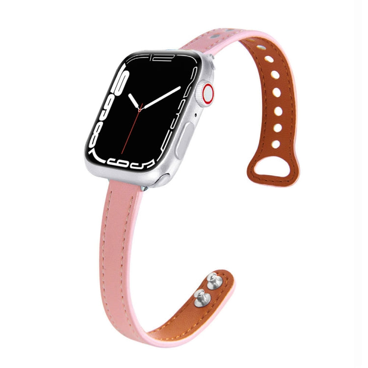 Leather Replacement Strap Watchband For Apple Watch Series, 7 41mm / 6&SE&5&4 40mm / 3&2&1 38mm, 7 45mm / 6&SE&5&4 44mm / 3&2&1 42mm