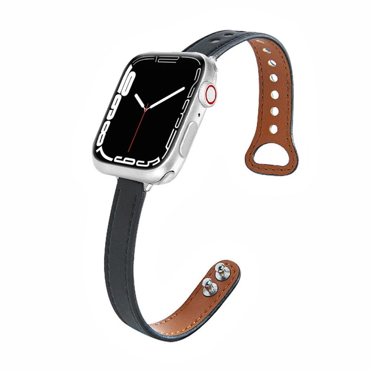 Leather Replacement Strap Watchband For Apple Watch Series, 7 41mm / 6&amp;SE&amp;5&amp;4 40mm / 3&amp;2&amp;1 38mm, 7 45mm / 6&amp;SE&amp;5&amp;4 44mm / 3&amp;2&amp;1 42mm